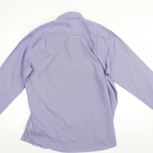 giust uomo Mens Blue Striped   Button-Up Size 42