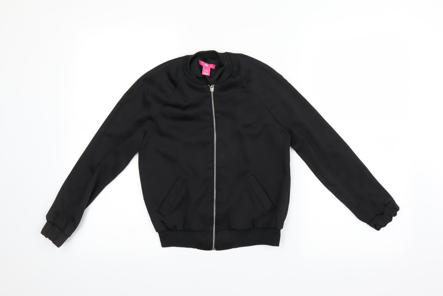 YD Girls Black   Full Zip Sweatshirt Size 8-9 Years