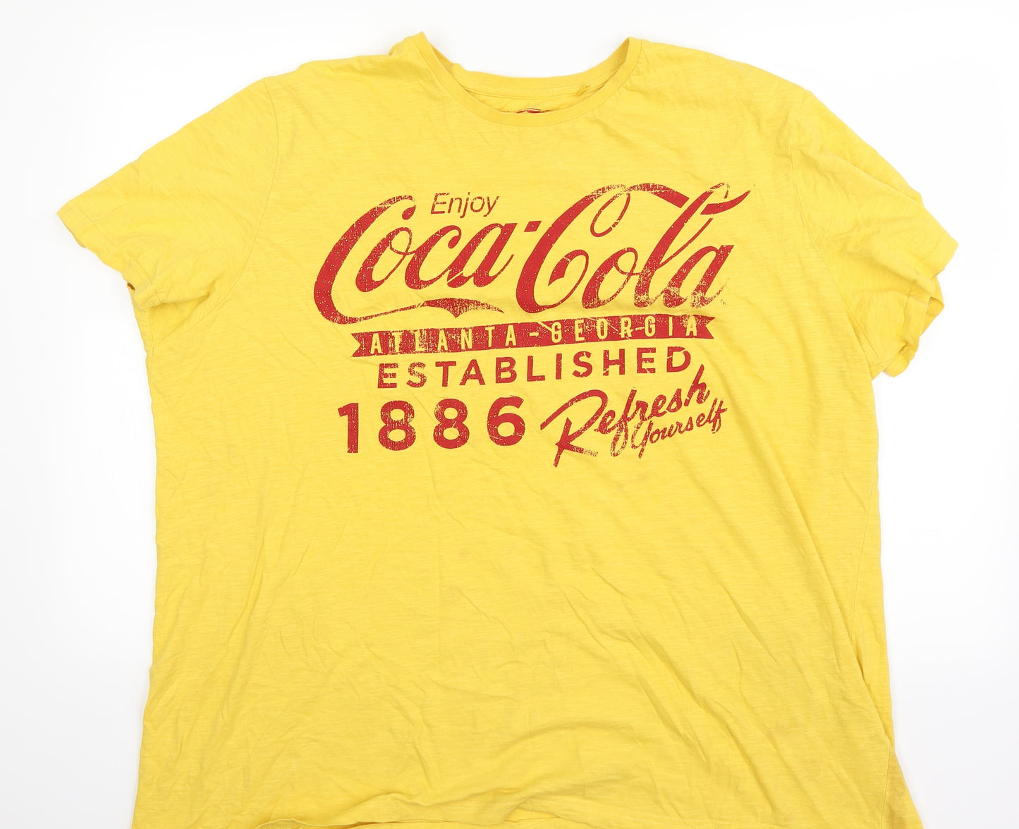 Coca-Cola Mens Yellow    T-Shirt Size 3XL