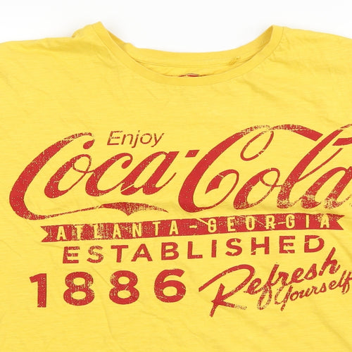 Coca-Cola Mens Yellow    T-Shirt Size 3XL