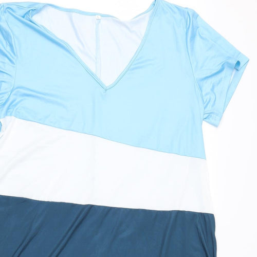 no brand Womens Blue Striped  Tunic Blouse Size L