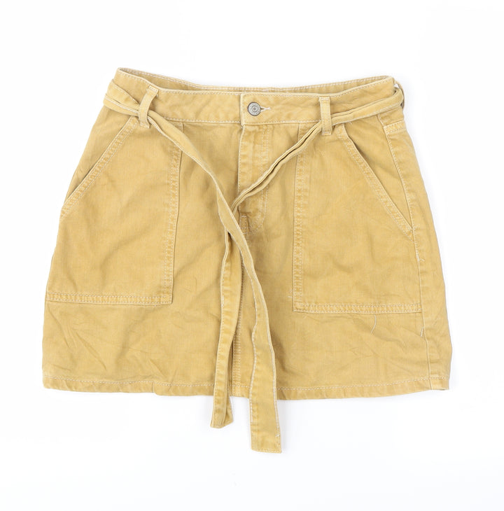 denim co Womens Yellow Mini Skirt Size 8