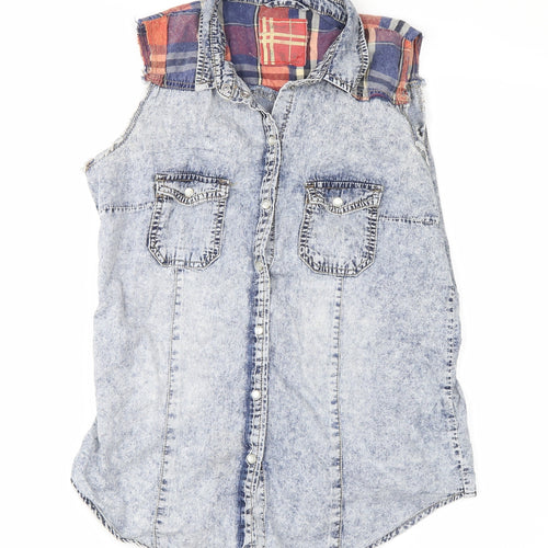 denim co Womens Blue   Basic Button-Up Size 10