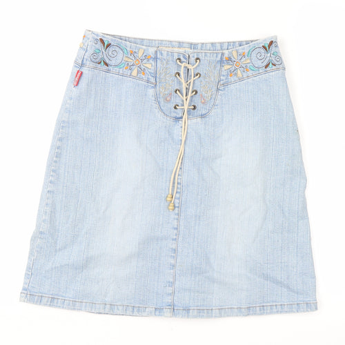 Passport Womens Blue Geometric  Cargo Skirt Size 24 in
