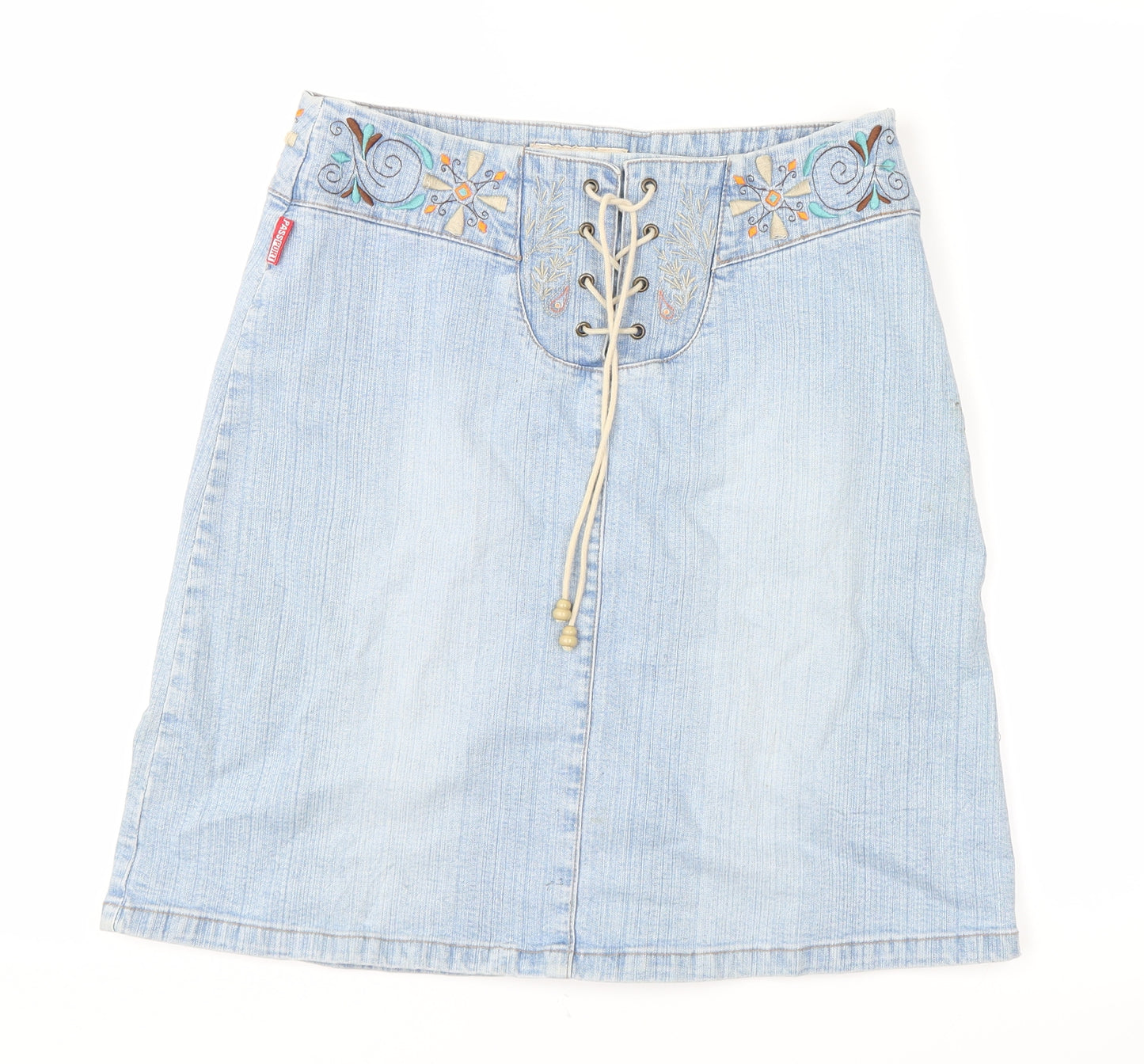 Passport Womens Blue Geometric  Cargo Skirt Size 24 in