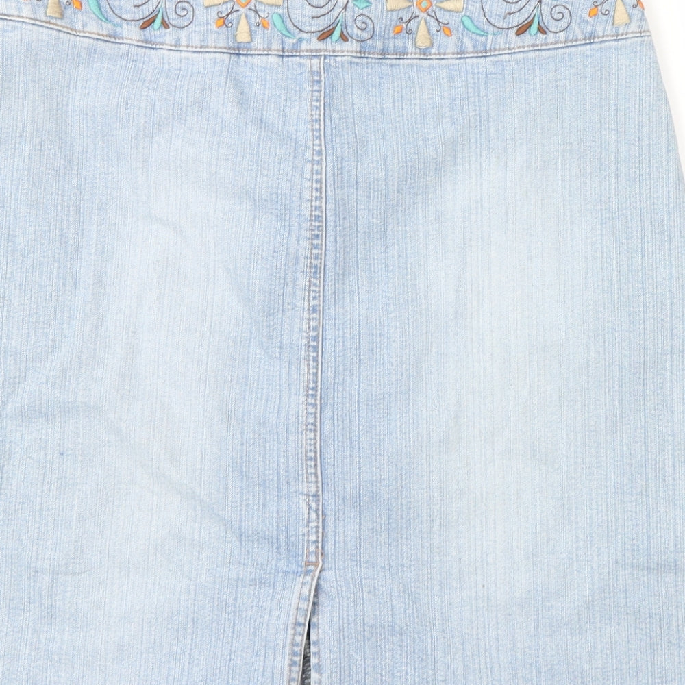 Passport Womens Blue Geometric  Cargo Skirt Size 24 in