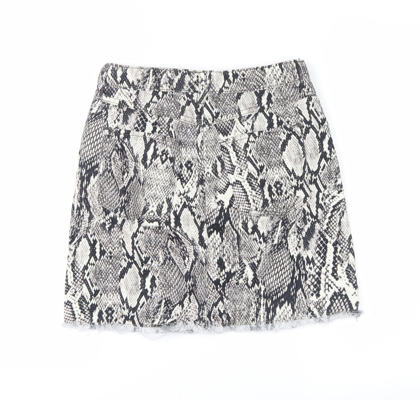 River Island Girls Beige Animal Print  Cargo Skirt Size 12 Years - snakeskin