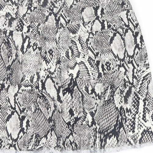River Island Girls Beige Animal Print  Cargo Skirt Size 12 Years - snakeskin