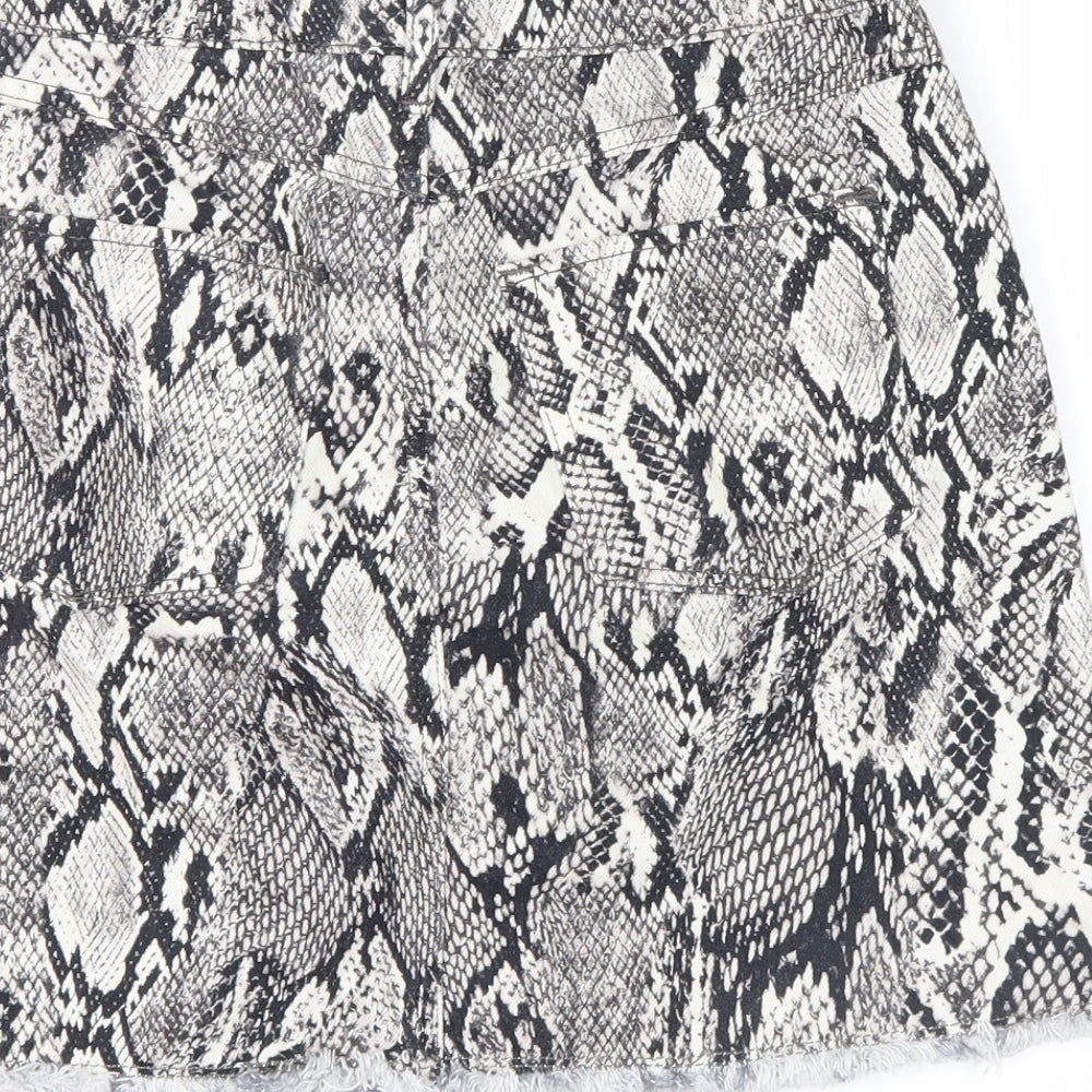 River Island Girls Beige Animal Print  Cargo Skirt Size 12 Years - snakeskin