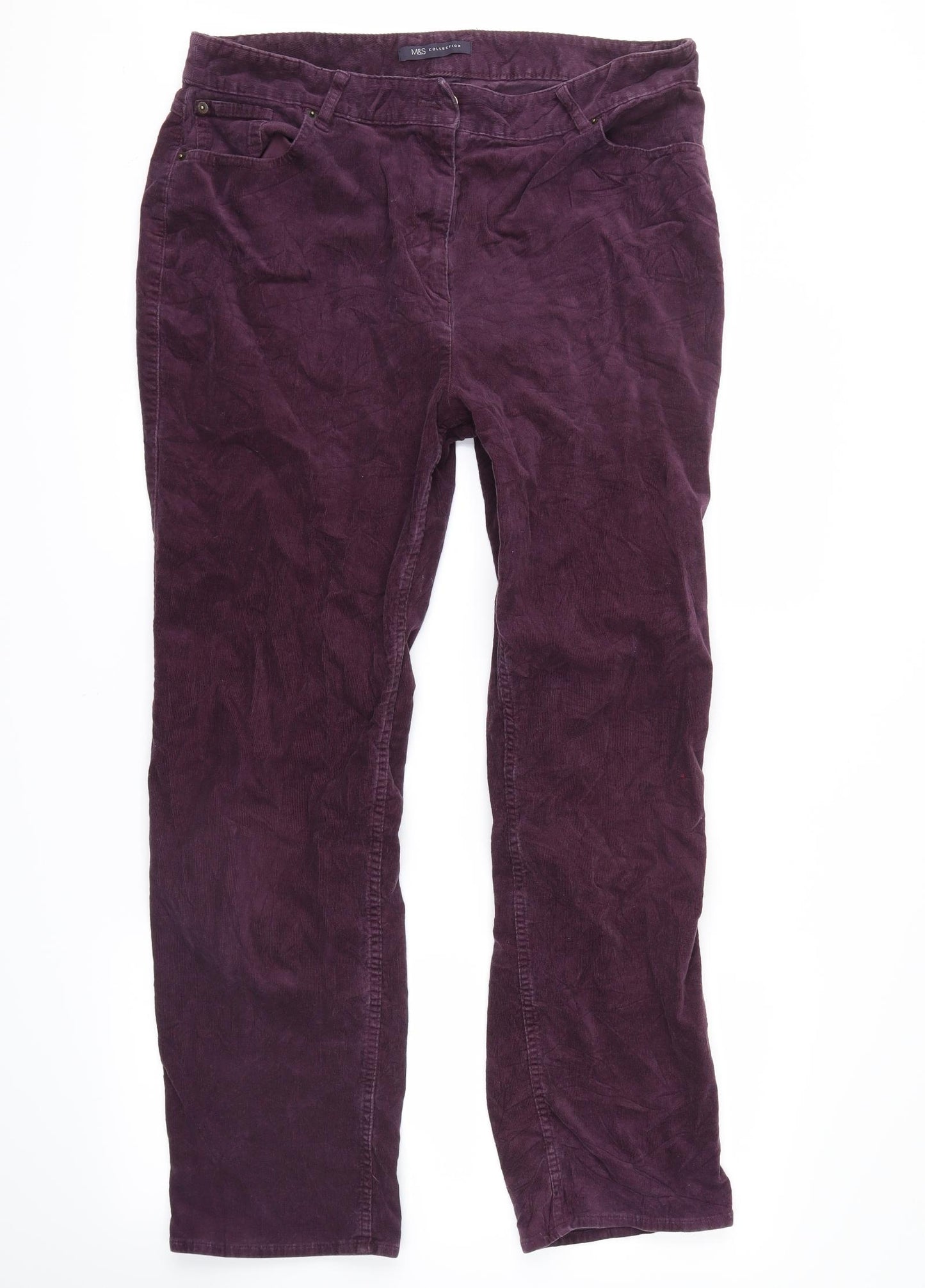Marks and Spencer Womens Purple   Straight Jeans Size 16 L28 in