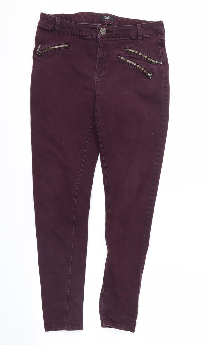 F&F Womens Purple Skinny Jeans Size 10 L26 in