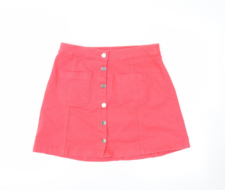 H&M Womens Red Cargo Skirt Size 6
