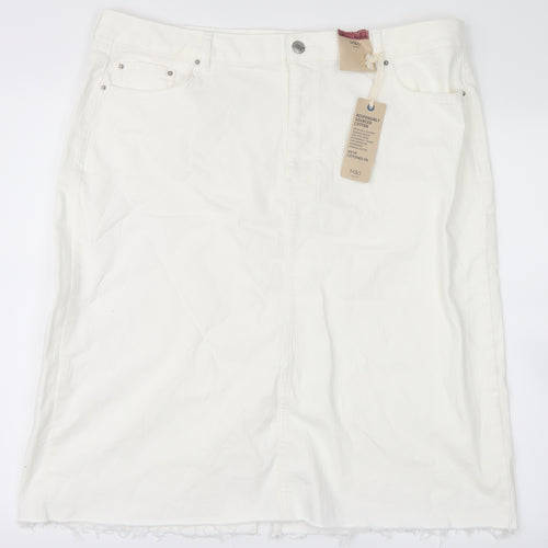 Marks and Spencer Womens White   Maxi Skirt Size 22