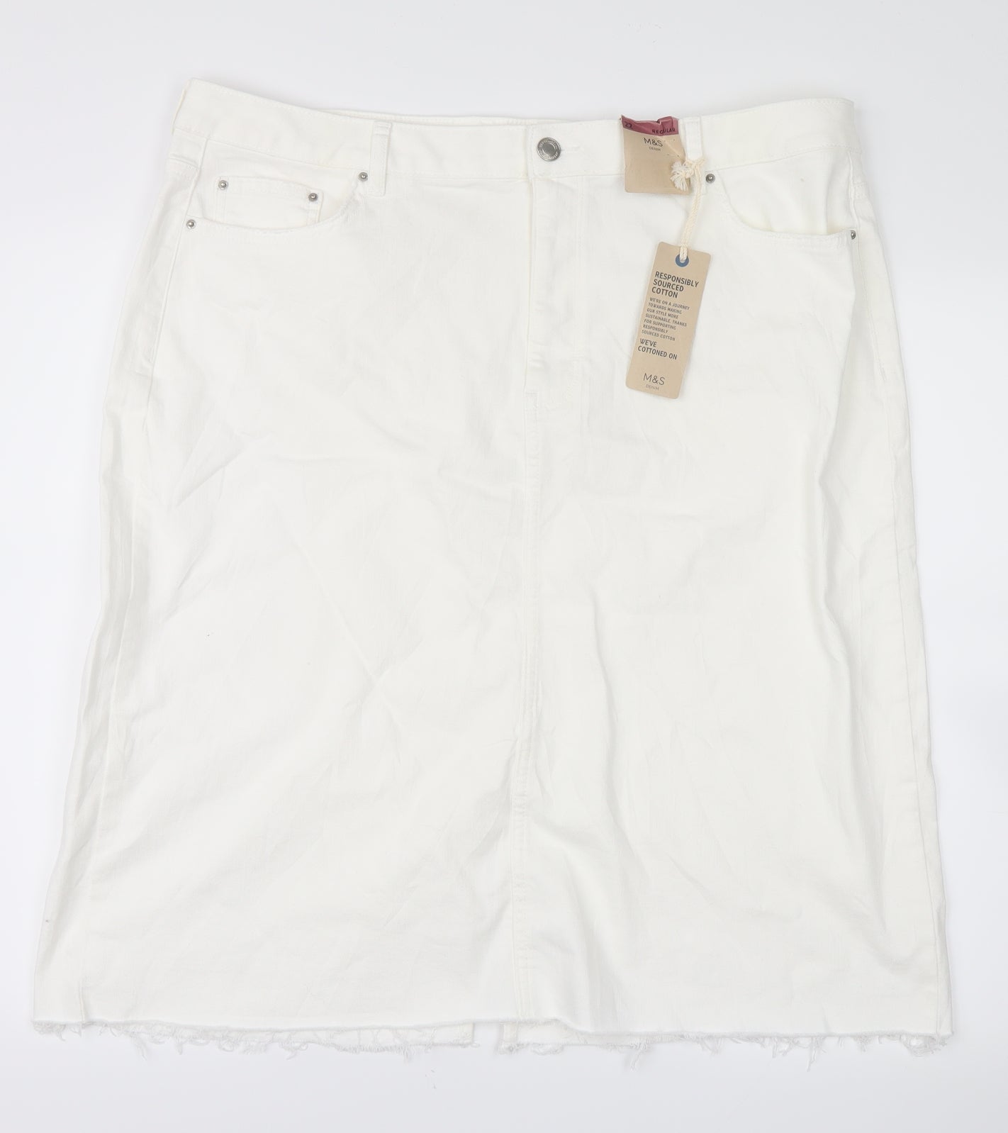 Marks and Spencer Womens White   Maxi Skirt Size 22