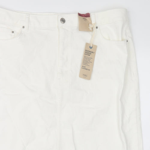 Marks and Spencer Womens White   Maxi Skirt Size 22