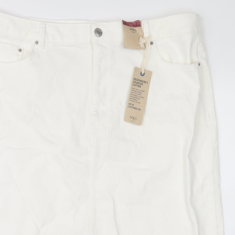 Marks and Spencer Womens White   Maxi Skirt Size 22