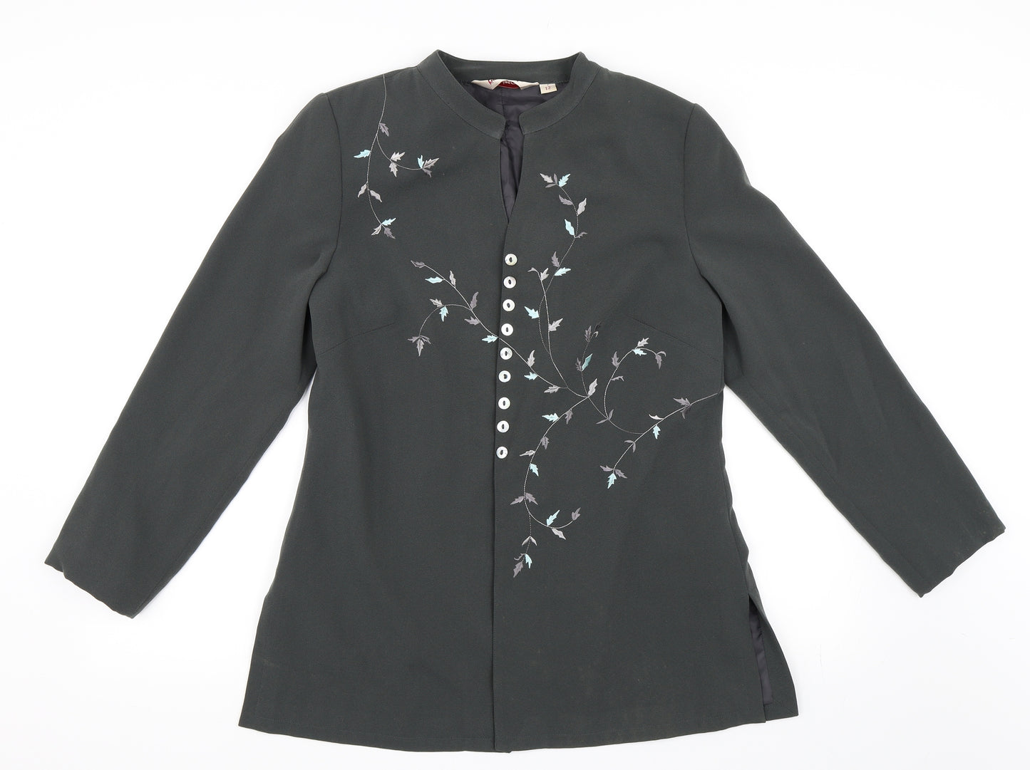 Kaliedoscope Womens Green Floral  Jacket Blazer Size 12