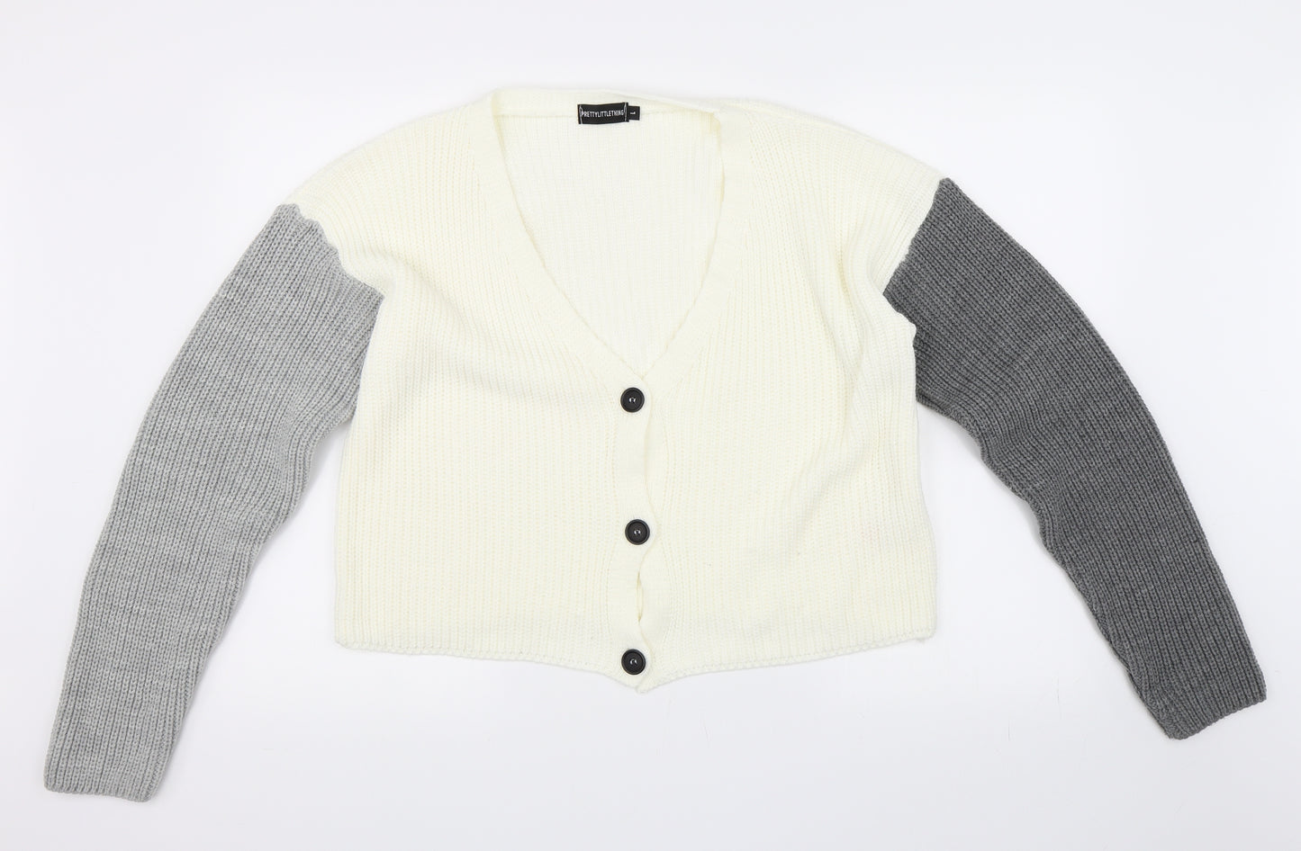 PRETTYLITTLETHING Womens White   Cardigan Jumper Size L