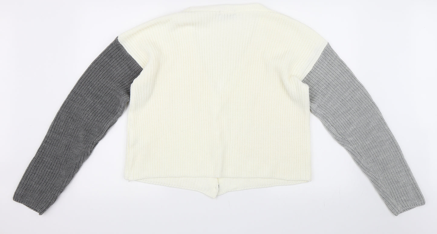 PRETTYLITTLETHING Womens White   Cardigan Jumper Size L