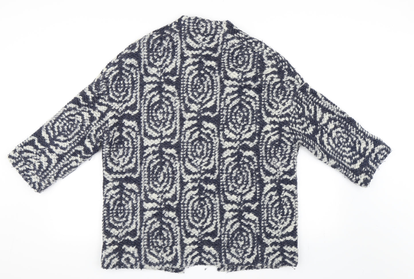 Ese Ese Womens Blue Geometric  Cardigan Jumper Size S