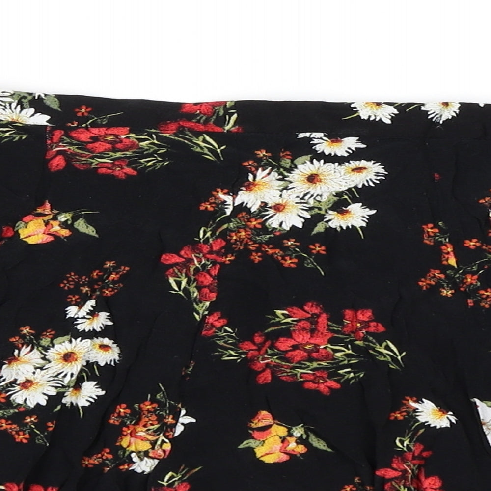 Pins & Needles Womens Black Floral  Mini Skirt Size XS