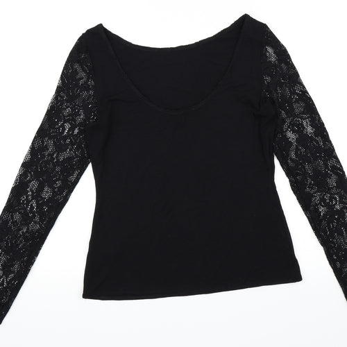 Coast Womens Black   Basic T-Shirt Size S  - Scoop Back