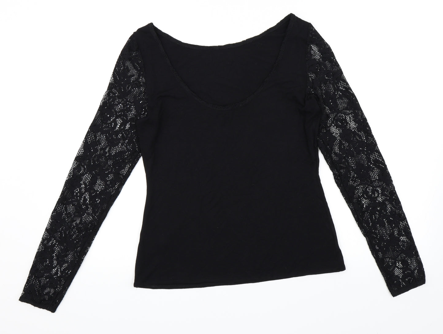 Coast Womens Black   Basic T-Shirt Size S  - Scoop Back
