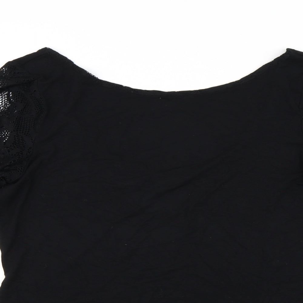 Coast Womens Black   Basic T-Shirt Size S  - Scoop Back