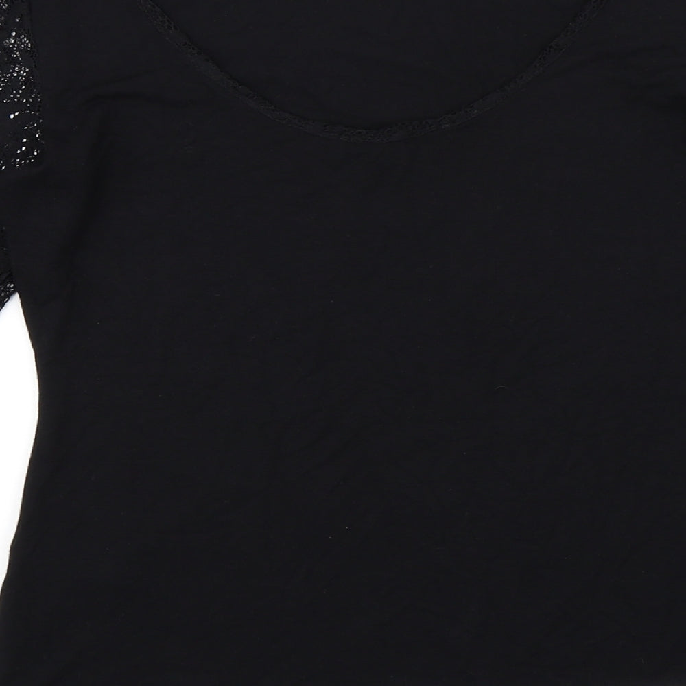 Coast Womens Black   Basic T-Shirt Size S  - Scoop Back