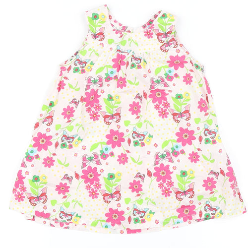 H&M Girls Pink Floral  A-Line  Size 9-12 Months
