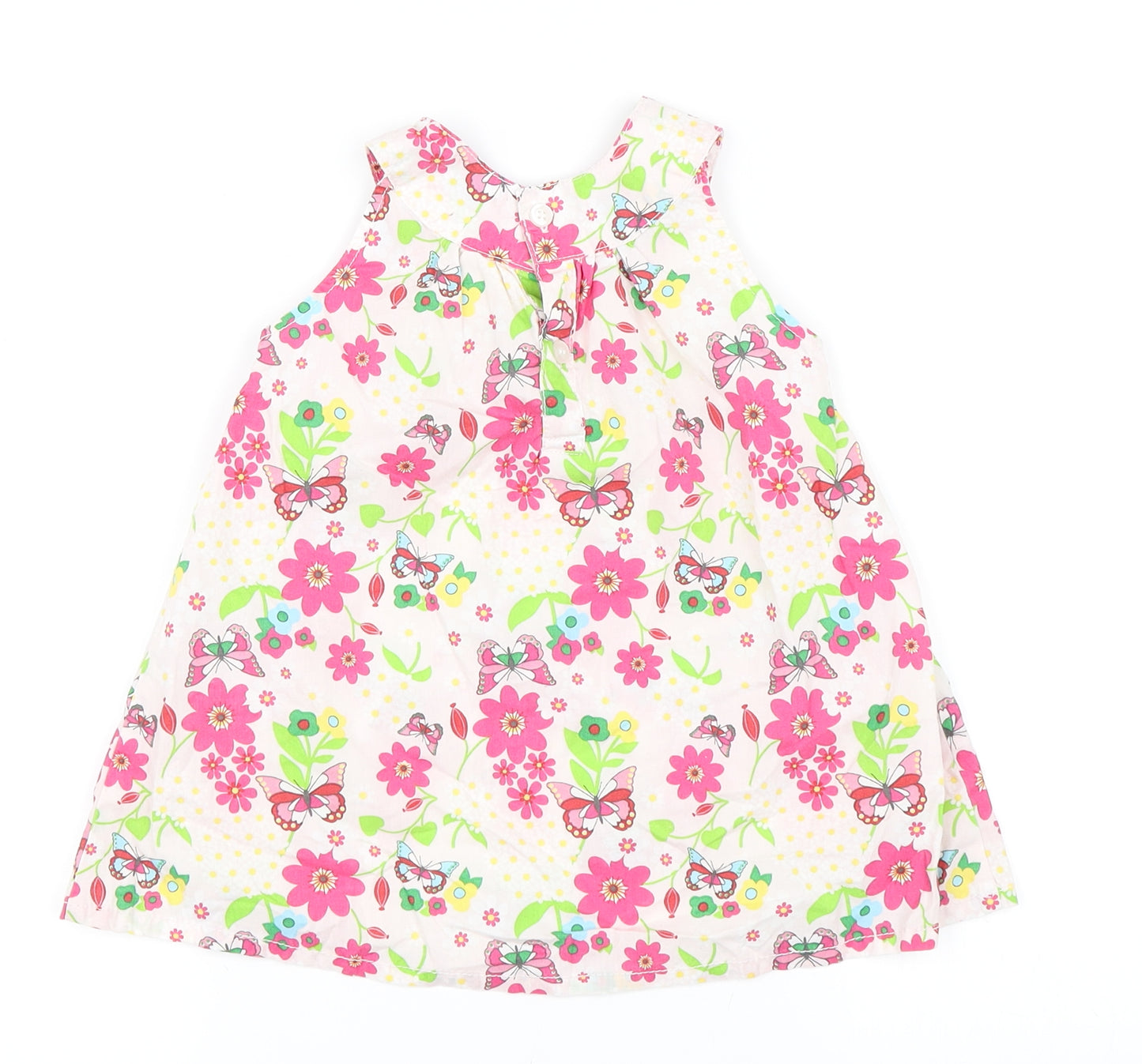 H&M Girls Pink Floral  A-Line  Size 9-12 Months