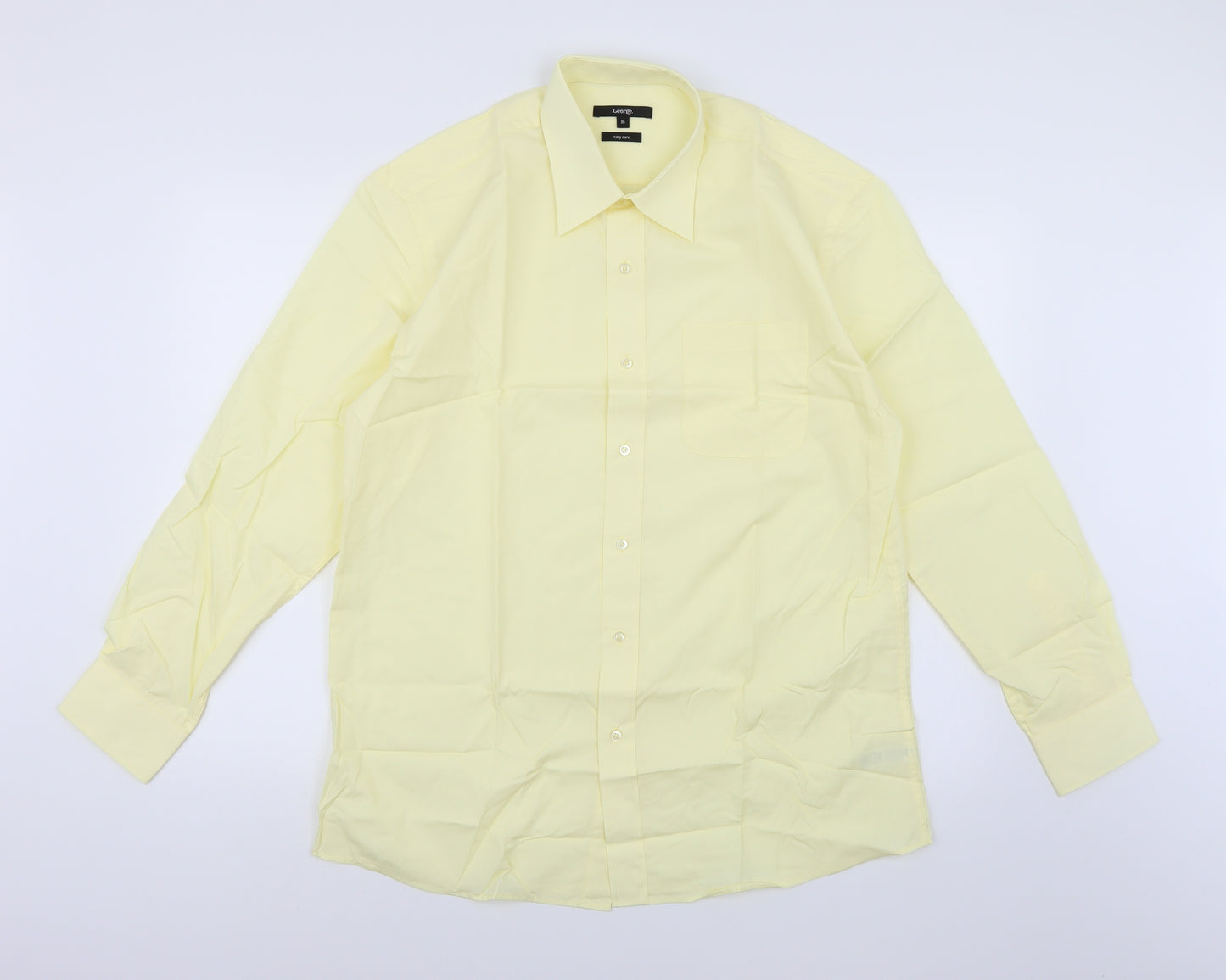George Mens Yellow    Dress Shirt Size 16
