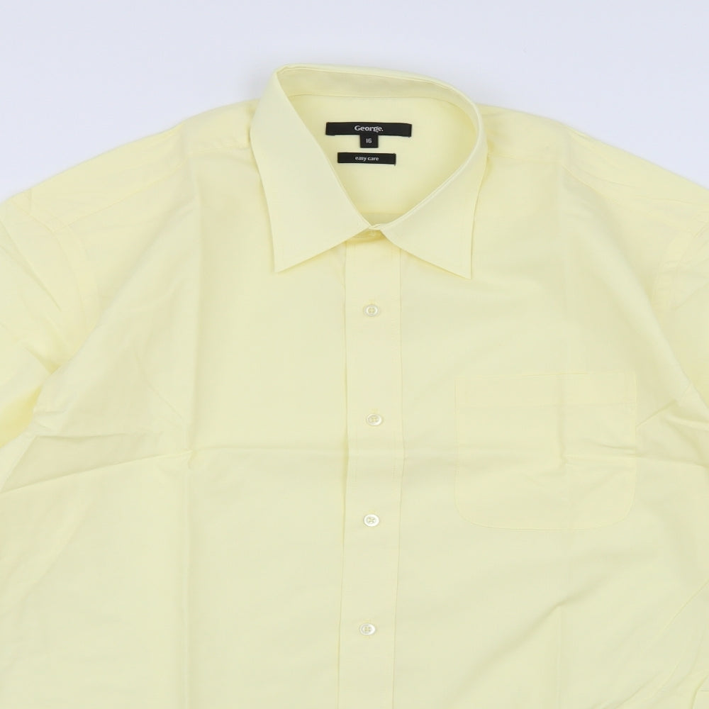 George Mens Yellow    Dress Shirt Size 16