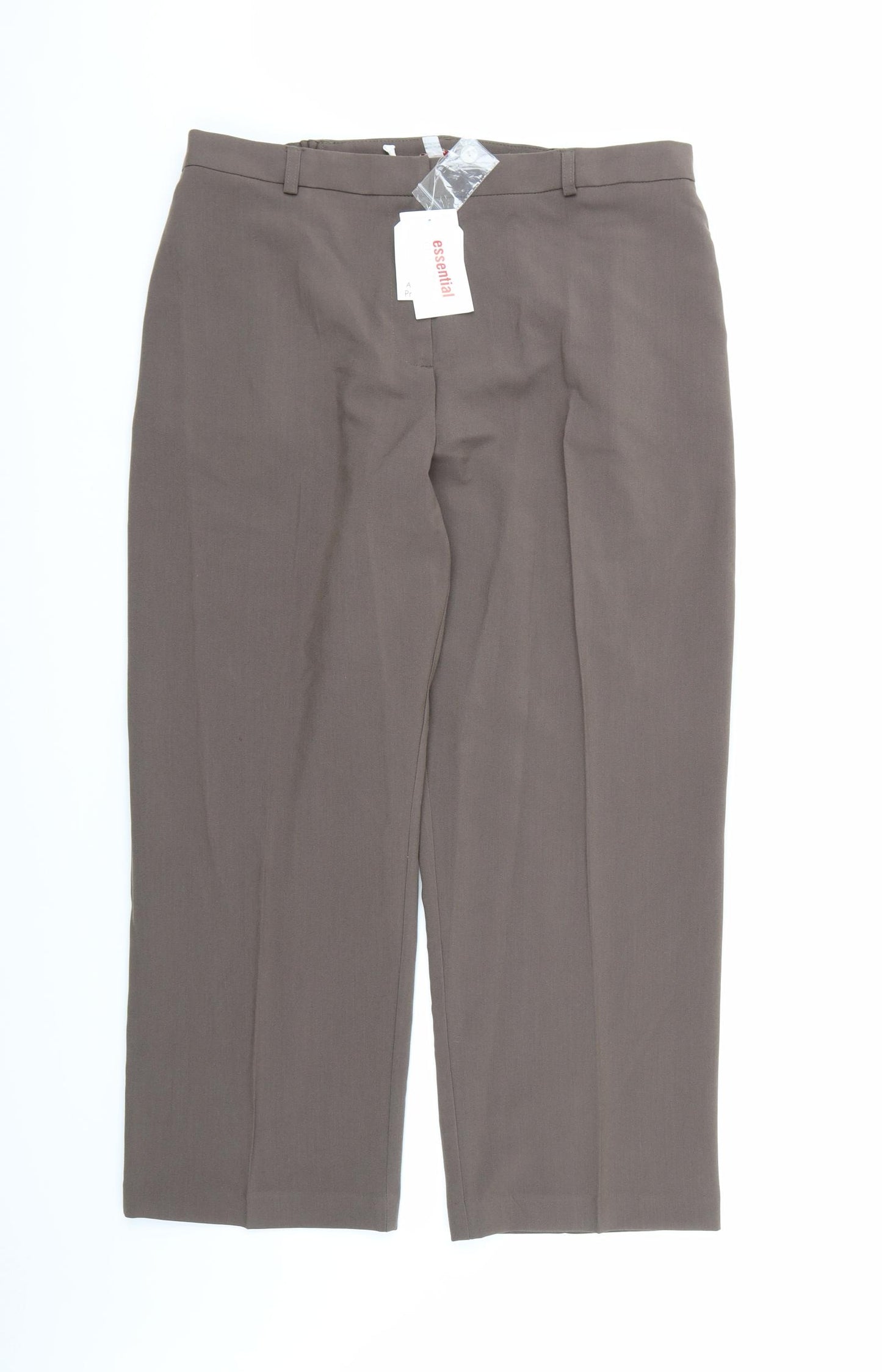 Essential Collection Womens Brown  Rayon Trousers  Size 18 L26 in