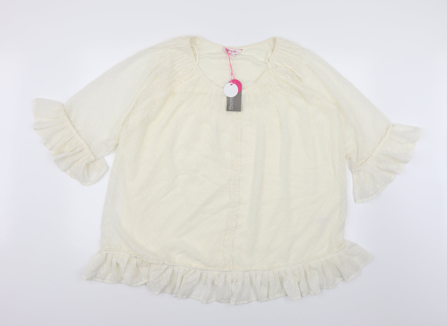 Simply Be Womens Beige   Basic Blouse Size 20  - Cream Colour