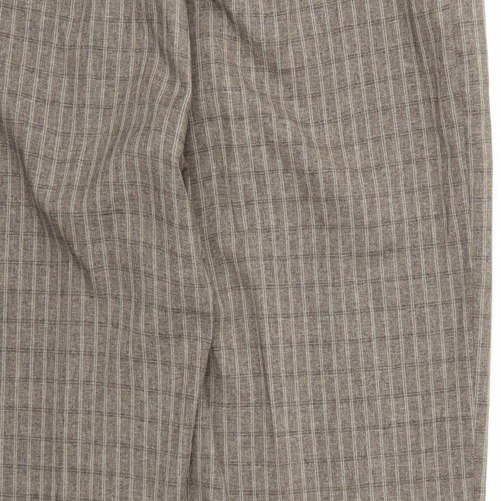 Essential Collection Womens Brown Check Rayon Trousers  Size 18 L24 in