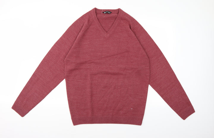 South Bay Mens Red Knit Pullover Jumper Size M