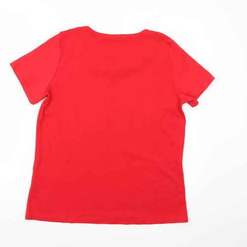 Anna Rose Womens Red   Basic T-Shirt Size L