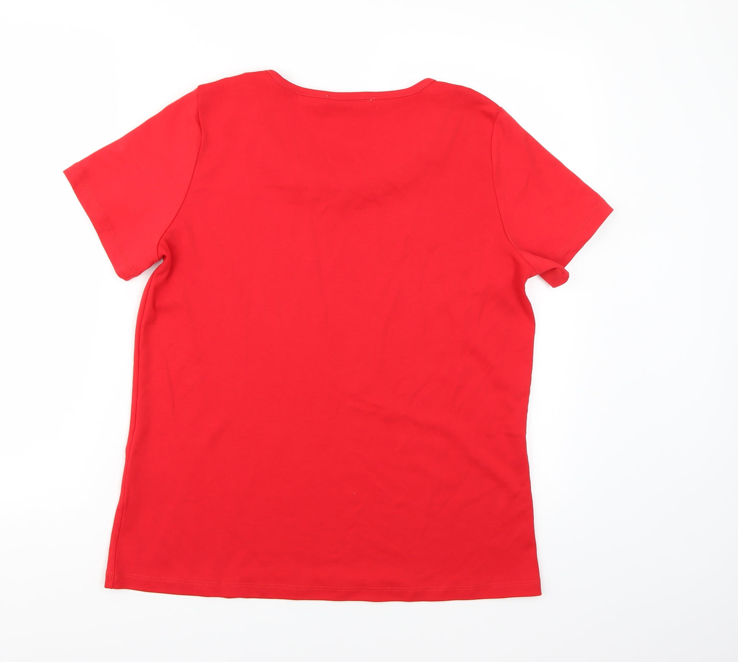 Anna Rose Womens Red   Basic T-Shirt Size L