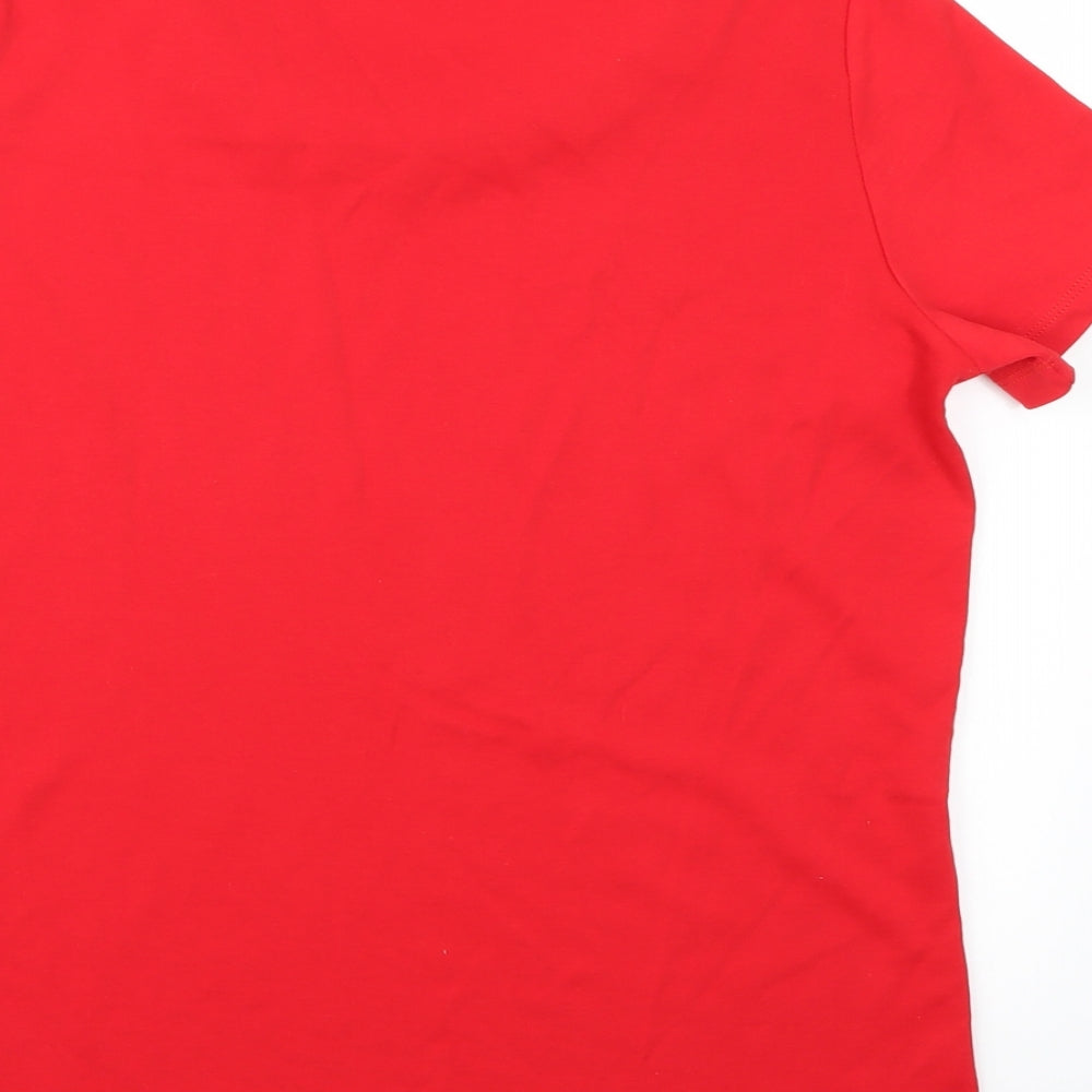 Anna Rose Womens Red   Basic T-Shirt Size L