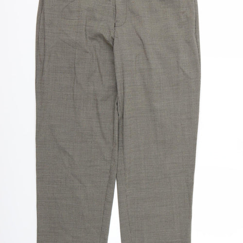 Preworn Mens Brown Check Rayon Trousers   L29 in