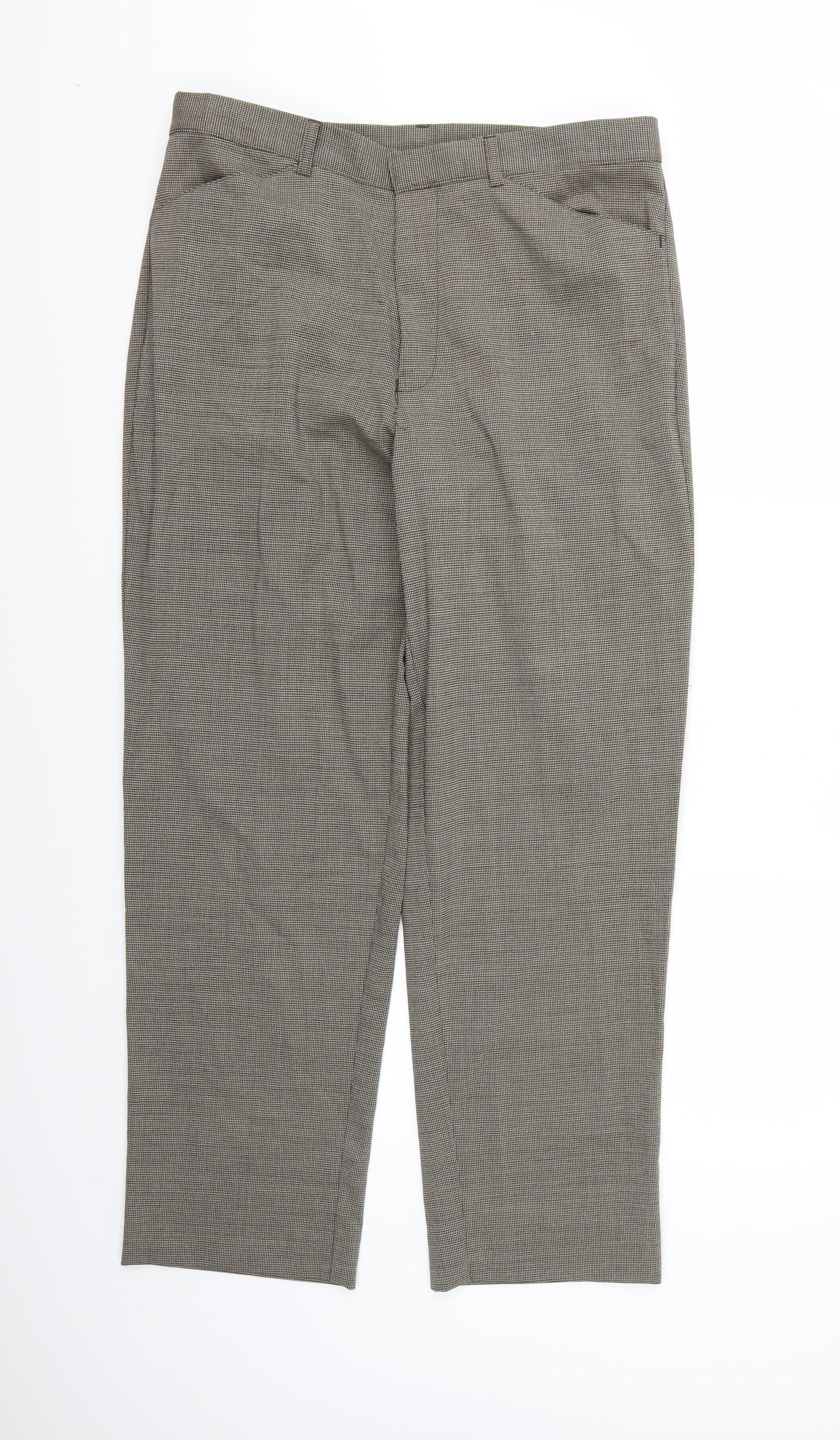 Preworn Mens Brown Check Rayon Trousers   L29 in