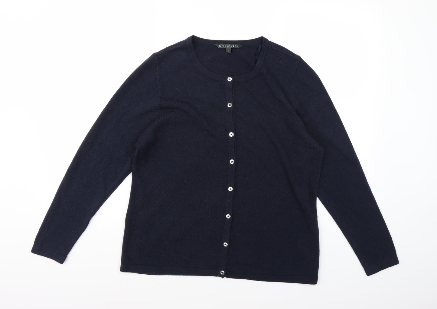 Bonmarché Womens Blue  Knit Cardigan Jumper Size 14
