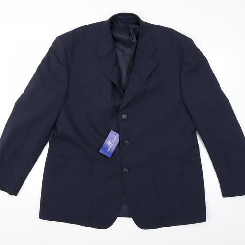 Essentials Mens Blue  Rayon Jacket Suit Jacket Size 44