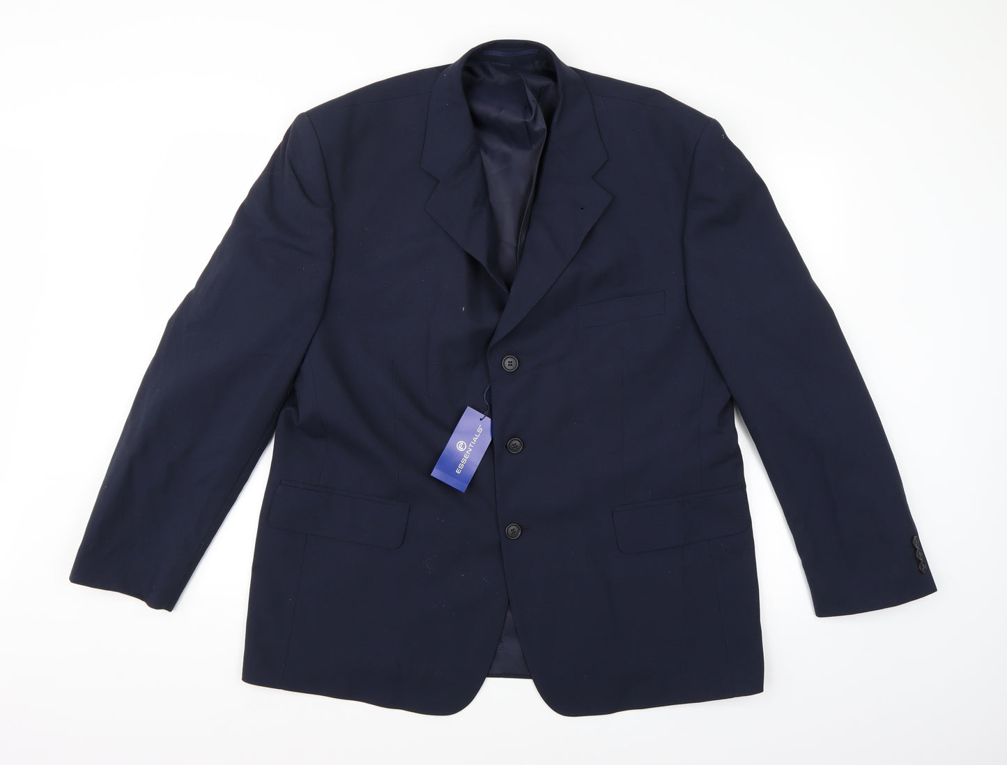 Essentials Mens Blue  Rayon Jacket Suit Jacket Size 44