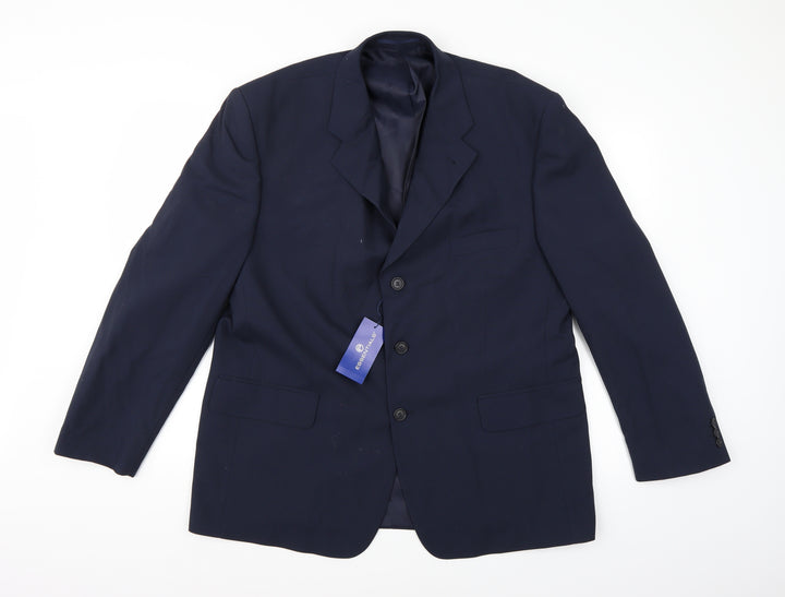 Essentials Mens Blue  Rayon Jacket Suit Jacket Size 44