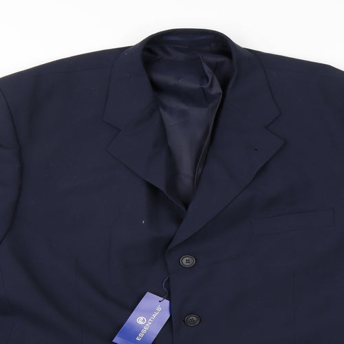 Essentials Mens Blue  Rayon Jacket Suit Jacket Size 44