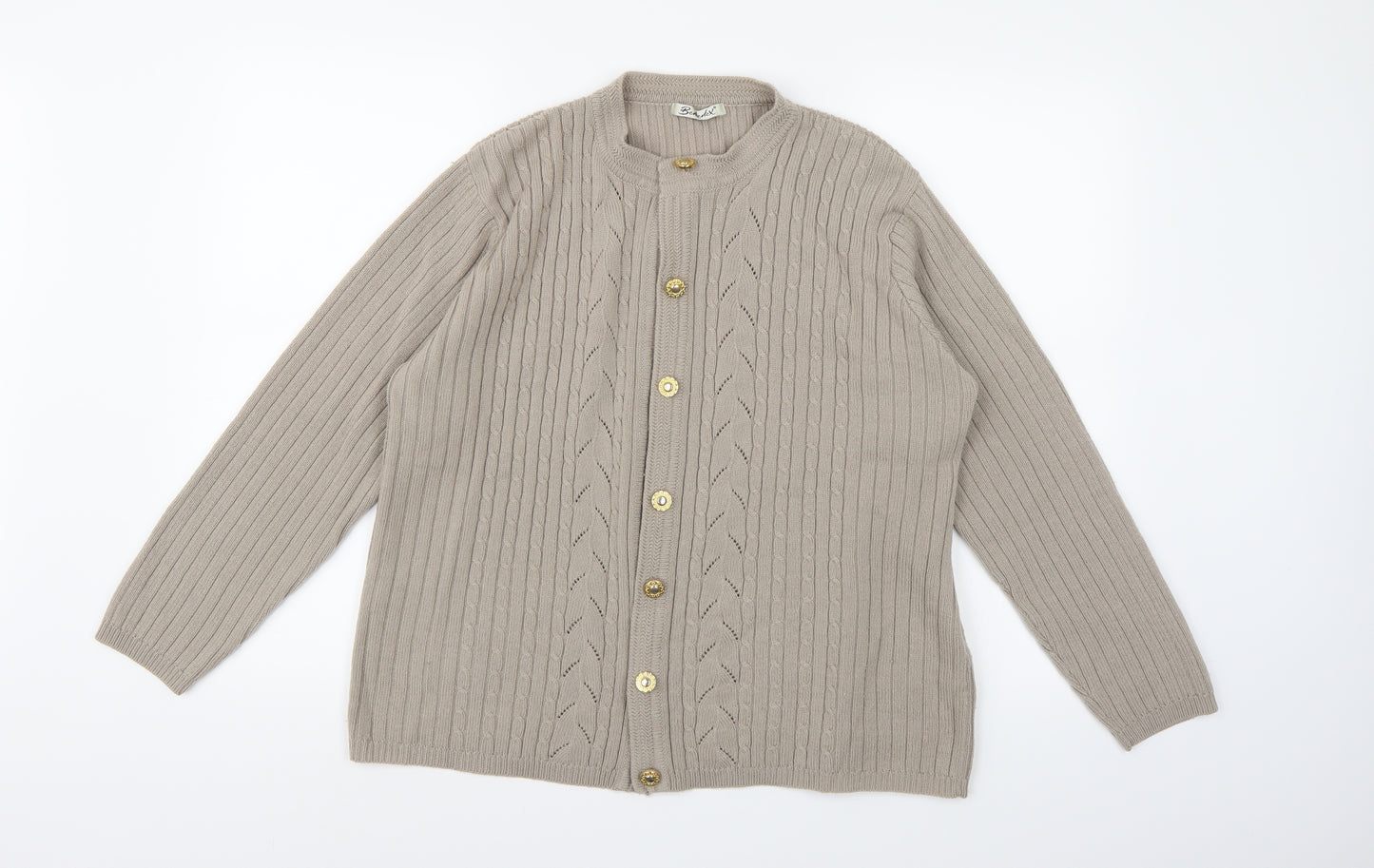 Berkertex Womens Brown  Knit Cardigan Jumper Size 18