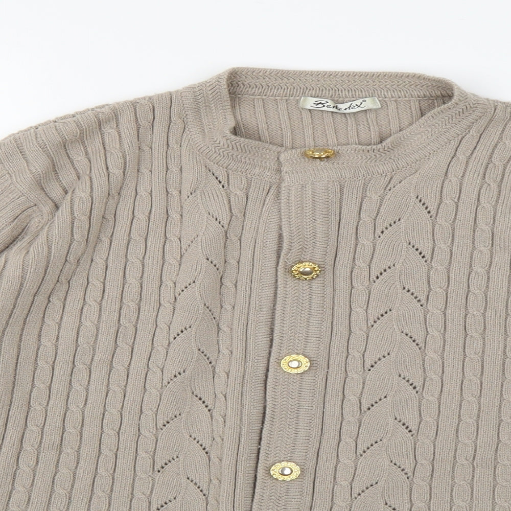 Berkertex Womens Brown  Knit Cardigan Jumper Size 18