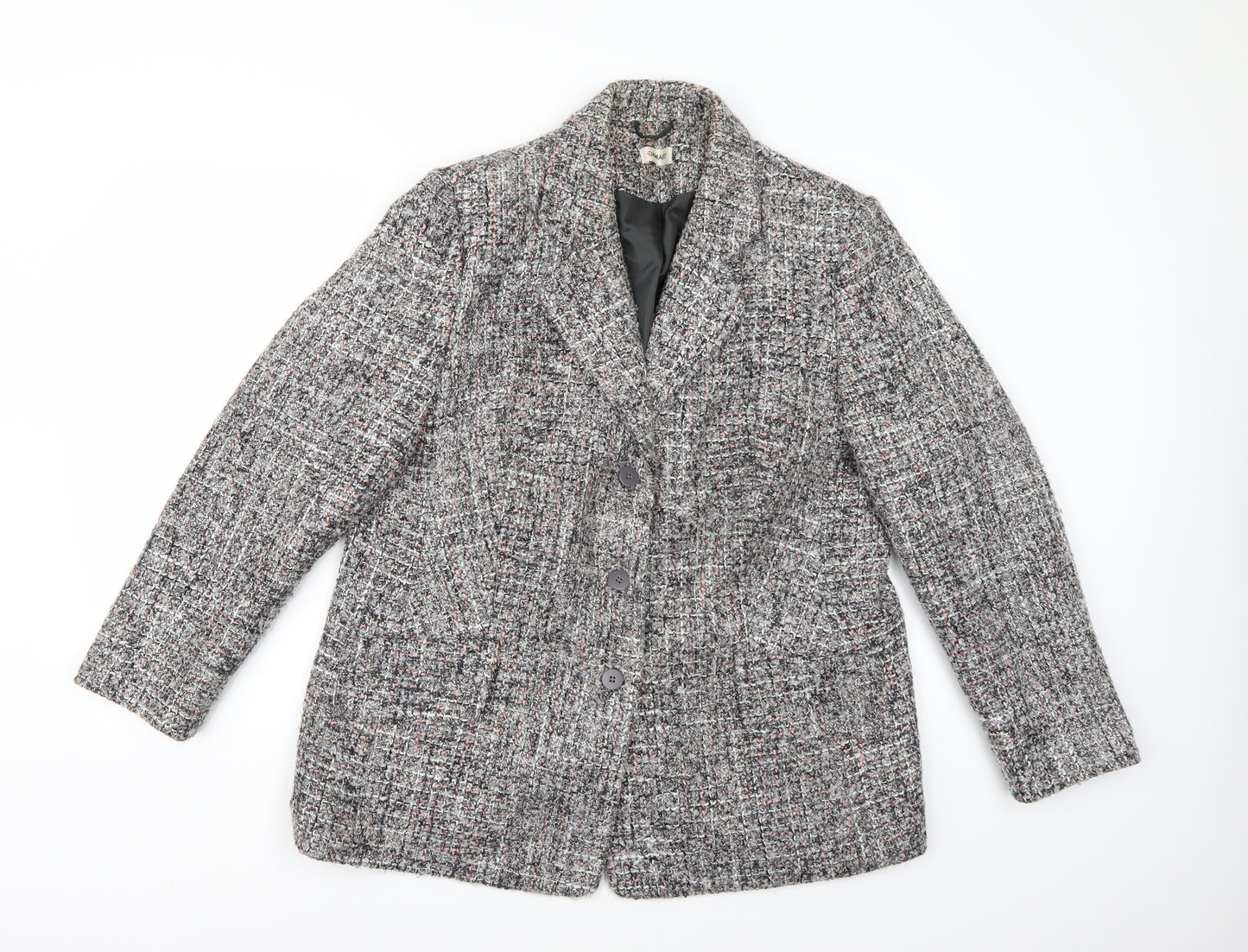 Damart Womens Grey Check  Pea Coat Coat Size 20